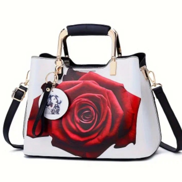 Handbags - Floral Print Women's Tote Bag